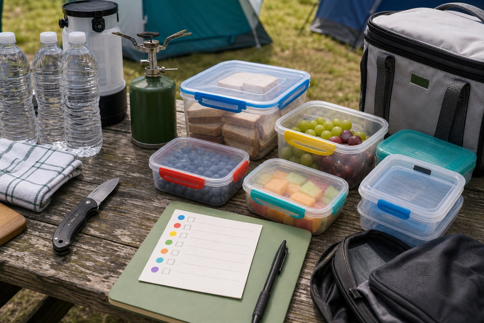 Practical details connected to camp kitchen setup festival preparation
