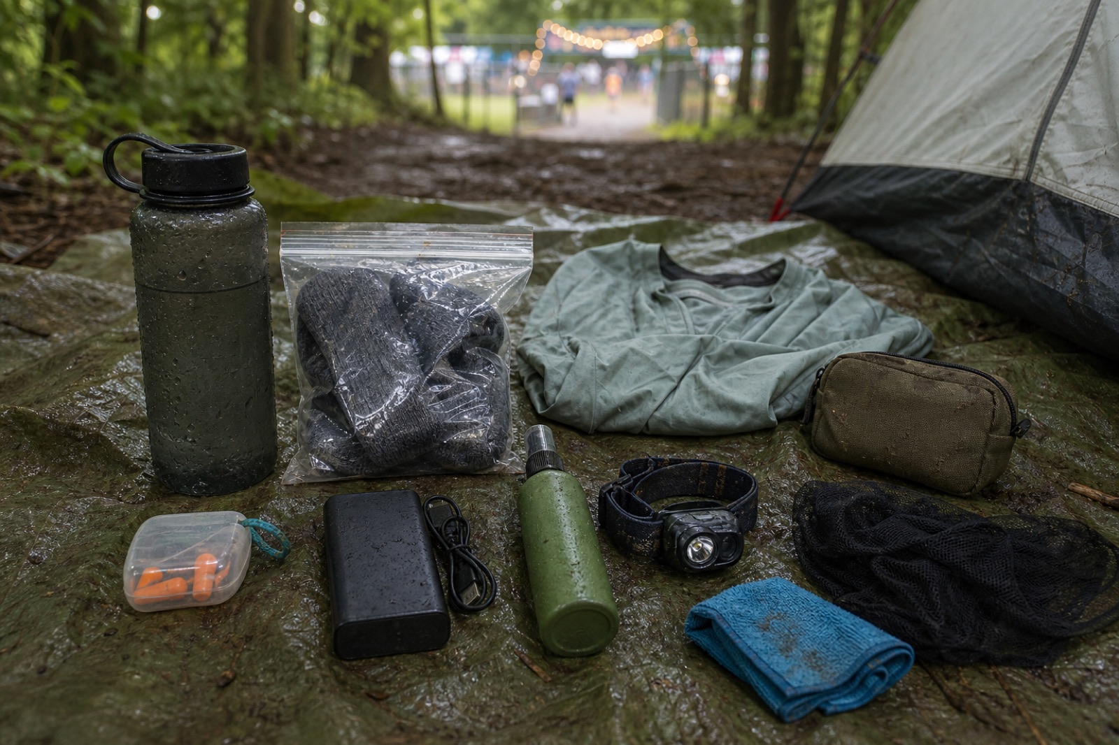 Practical details connected to forest shade and mosquitoes festival preparation