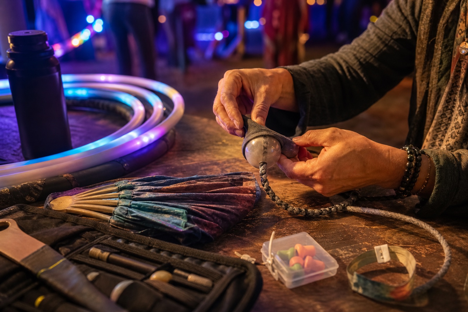 Practical details connected to how flow arts joined festival culture