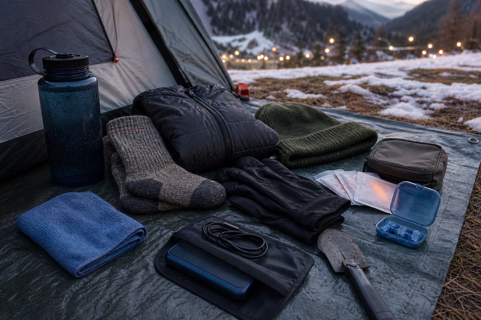 Practical details connected to snow-adjacent spring camping festival preparation