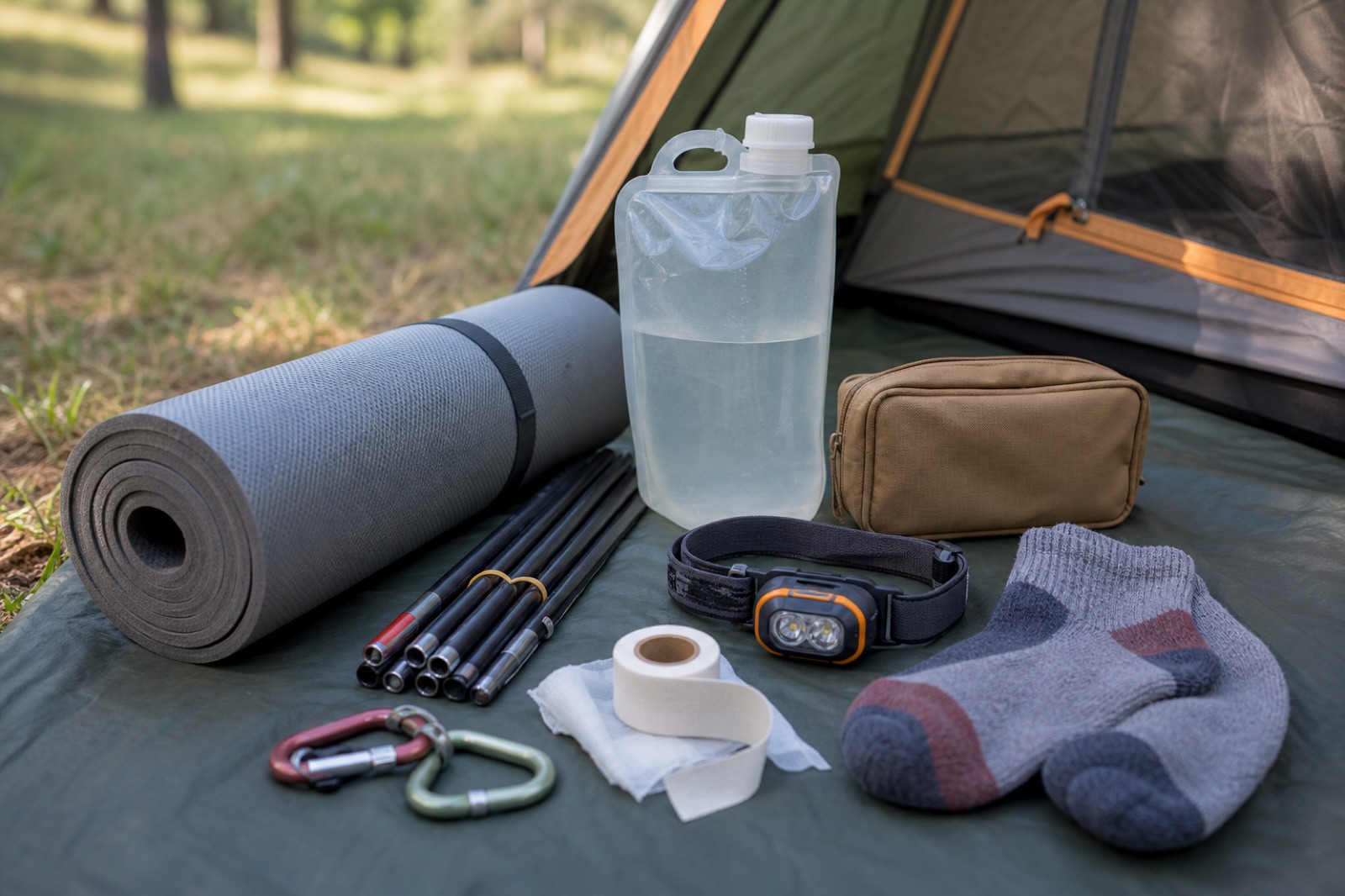 Practical details connected to walk-in camping festival preparation